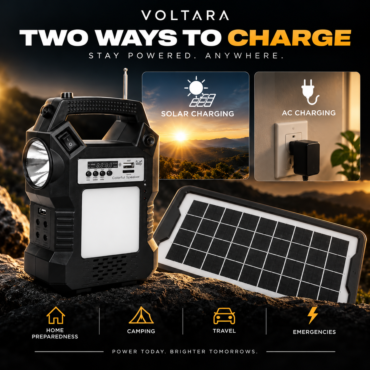 VOLTARA Portable Solar Power & Lighting Station